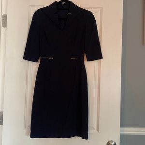 Tahari navy blue dress